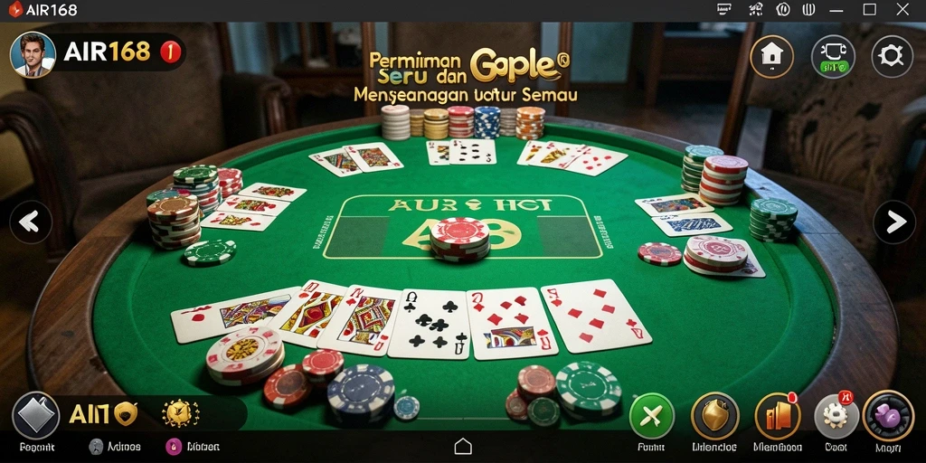 Tampilan gameplay AIR168 yang menampilkan suasana permainan Gaple.