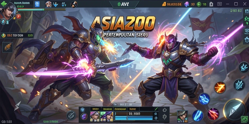 Gameplay seru ASIA200 menampilkan pertarungan antar tim yang intens.