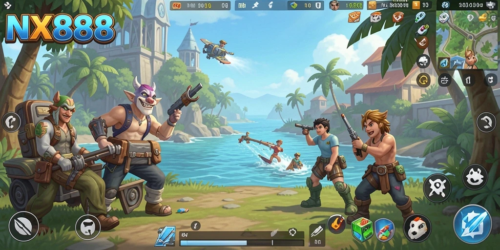 Tampilan gameplay seru dan warna-warni dari NX888.