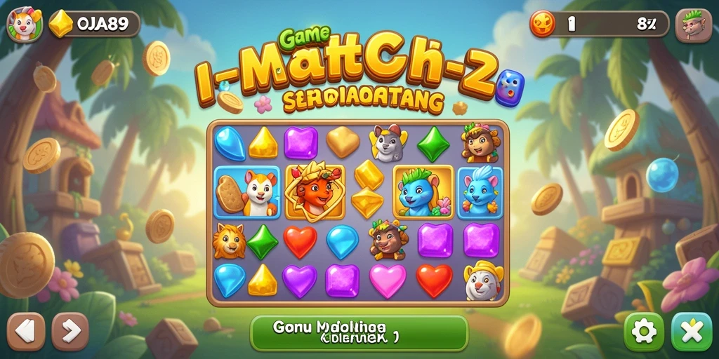 Gameplay menarik OJA89 dengan tantangan Match-3 yang seru.