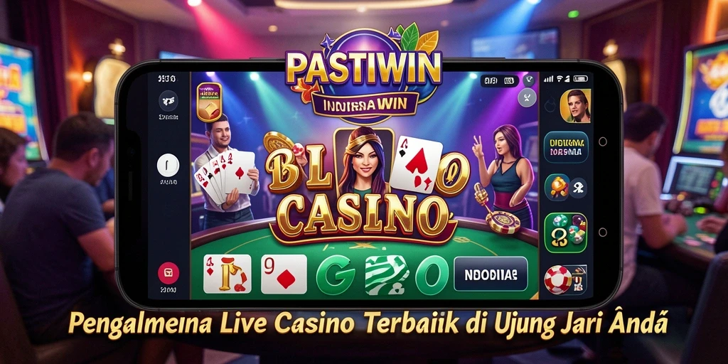 Screenshot PASTIWIN menunjukkan dealer profesional dan gameplay yang mendebarkan.