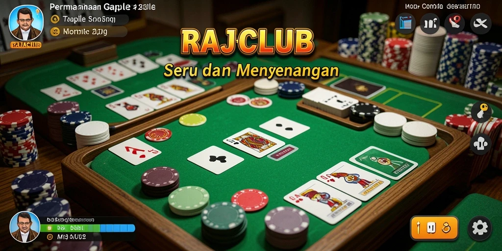 Tampilan gameplay gaple RAJACLUB yang seru dan interaktif.