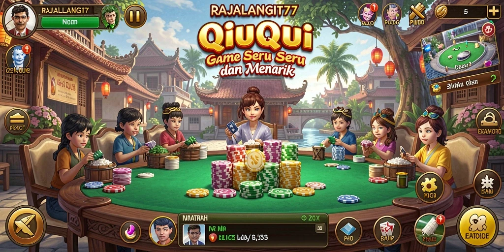 Tampilan gameplay seru dari RAJALANGIT77 QiuQiu.