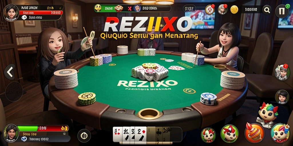 Menampilkan gameplay seru dari game QiuQiu REZIXO.