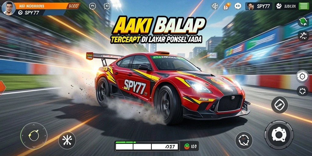 Gameplay seru SPY77 dengan balapan yang mendebarkan.